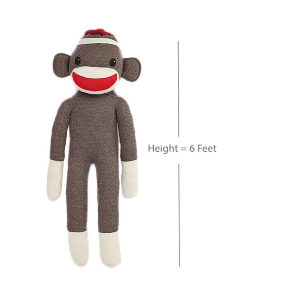 Plushland Other - NEW Plushland Blue Giant Sock Monkey Stuffed Animal - Life Size Huge 72 Inches